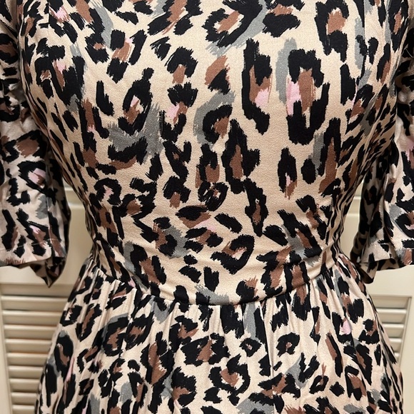 Saltwater LUXE Open Back Mini Dress in Cream Leopard Print, Size Small - Picture 8 of 17